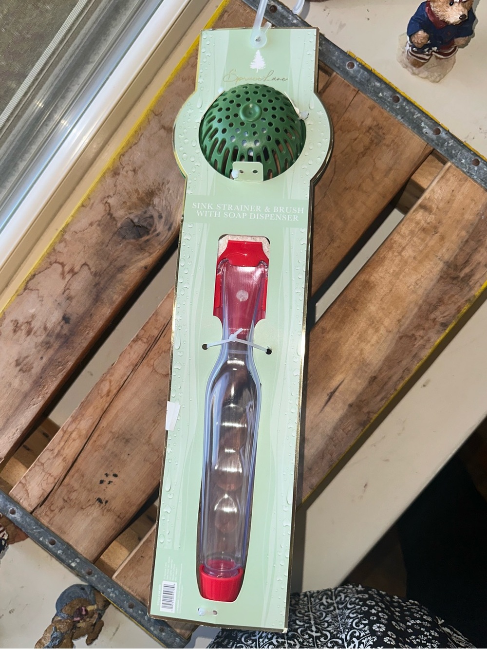 Spruce Lane Cherry-themed sink strainer and scrub brush set ~New - Picture 4 of 7